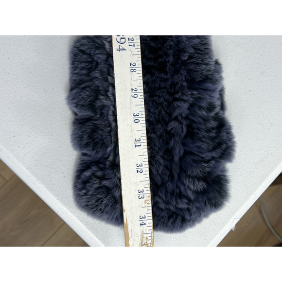 100% Rabbit Fur Scarf Shawl Collar Wrap Wave Edge Neck Warmer - Picture 7 of 11